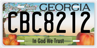 GA license plate CBC8212