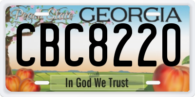 GA license plate CBC8220