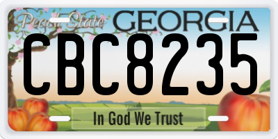 GA license plate CBC8235