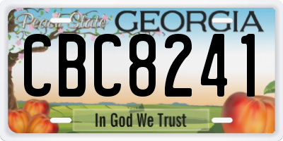 GA license plate CBC8241