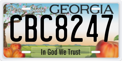 GA license plate CBC8247
