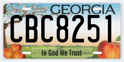 GA license plate CBC8251