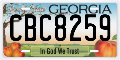 GA license plate CBC8259