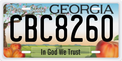 GA license plate CBC8260