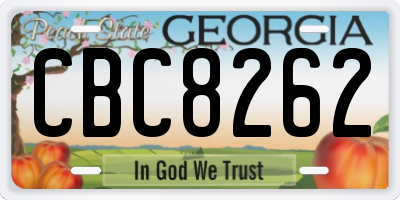GA license plate CBC8262