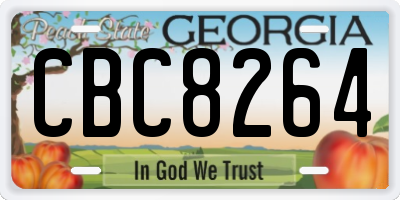 GA license plate CBC8264