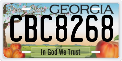 GA license plate CBC8268