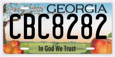 GA license plate CBC8282