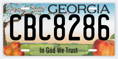 GA license plate CBC8286