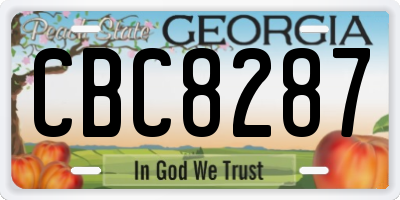 GA license plate CBC8287