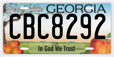 GA license plate CBC8292