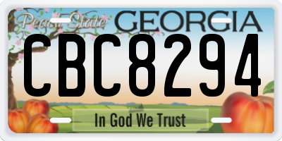 GA license plate CBC8294