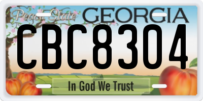 GA license plate CBC8304