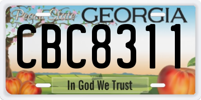 GA license plate CBC8311