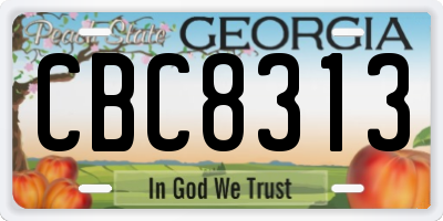 GA license plate CBC8313