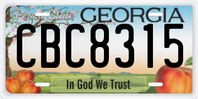 GA license plate CBC8315