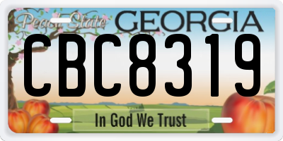 GA license plate CBC8319