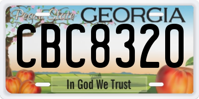 GA license plate CBC8320