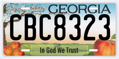 GA license plate CBC8323