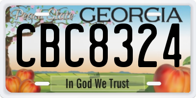 GA license plate CBC8324