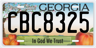 GA license plate CBC8325