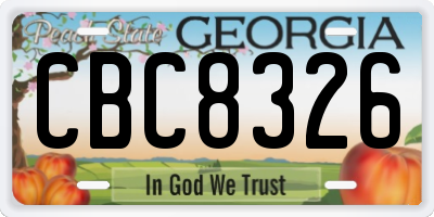 GA license plate CBC8326