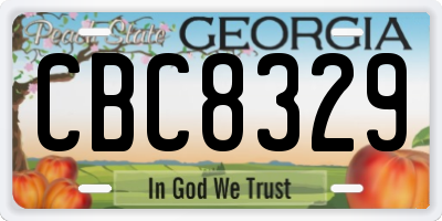 GA license plate CBC8329