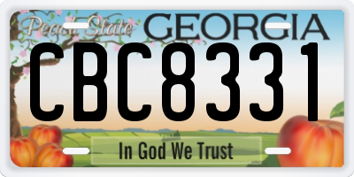 GA license plate CBC8331