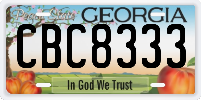 GA license plate CBC8333