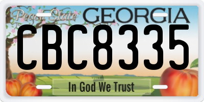 GA license plate CBC8335