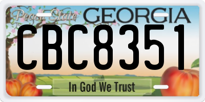 GA license plate CBC8351