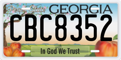 GA license plate CBC8352