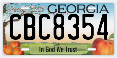 GA license plate CBC8354