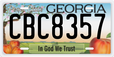 GA license plate CBC8357