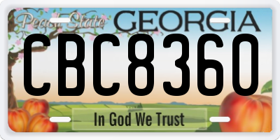 GA license plate CBC8360