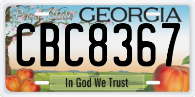 GA license plate CBC8367