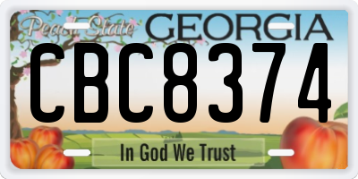 GA license plate CBC8374