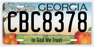 GA license plate CBC8378