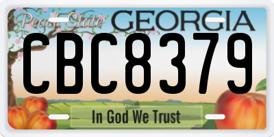 GA license plate CBC8379