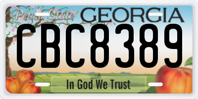 GA license plate CBC8389