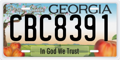 GA license plate CBC8391