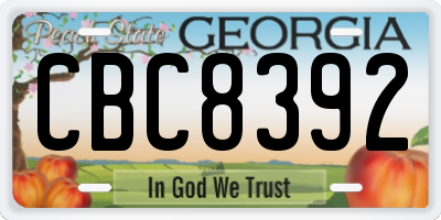 GA license plate CBC8392