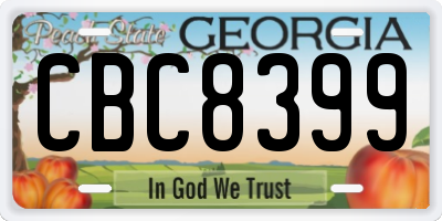 GA license plate CBC8399