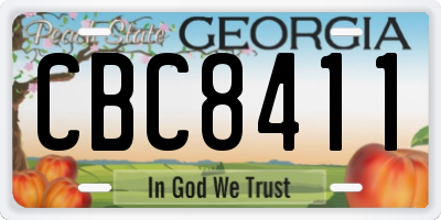 GA license plate CBC8411