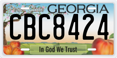 GA license plate CBC8424