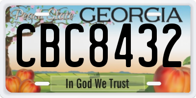 GA license plate CBC8432