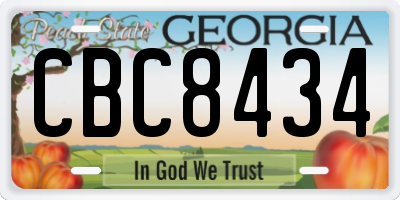 GA license plate CBC8434