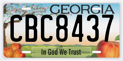 GA license plate CBC8437