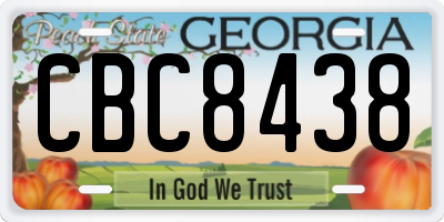 GA license plate CBC8438