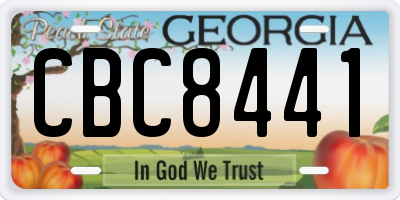 GA license plate CBC8441